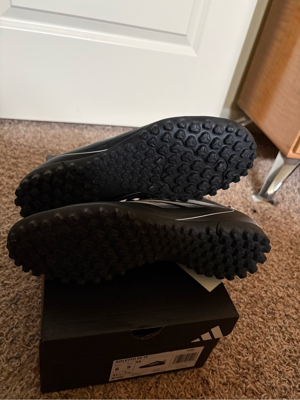 adidas Black and White Men's Turf Soccer Shoes - Picture 6 of 6